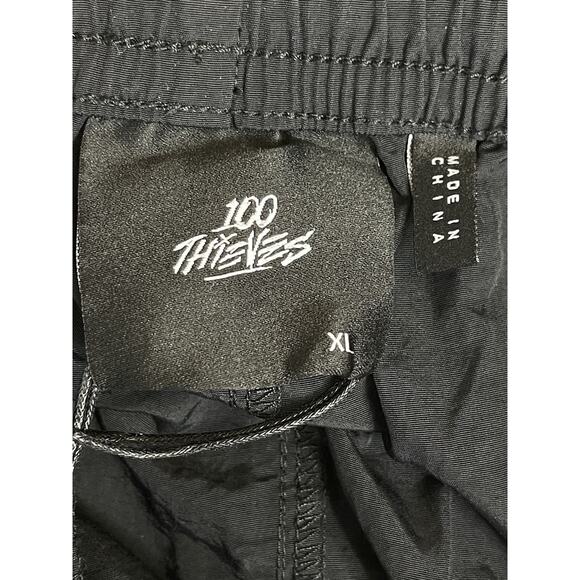 100 Thieves Pants Mens XL Black Foundations Nylon Straight Leg Ankle Zip Relaxed - Picture 4 of 16